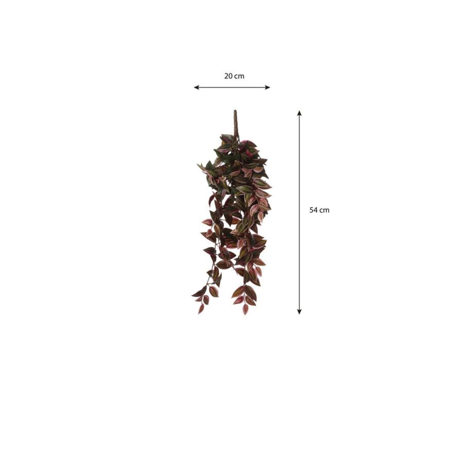 Tradescantia Kunst Hangplant - L15 x B20 x H54 cm - Bordeaux - Afbeelding 5