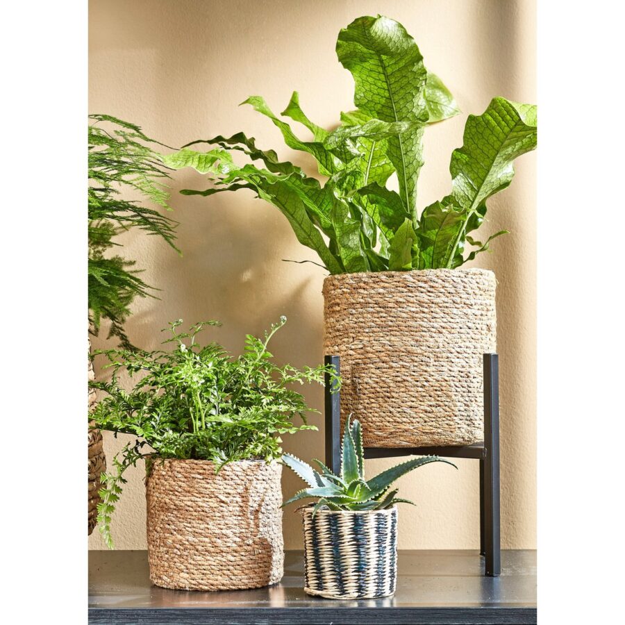 Atlantic Plantenmand - Set van 3 - H16 x Ø16 cm - Zeegras - Lichtbruin - Afbeelding 7