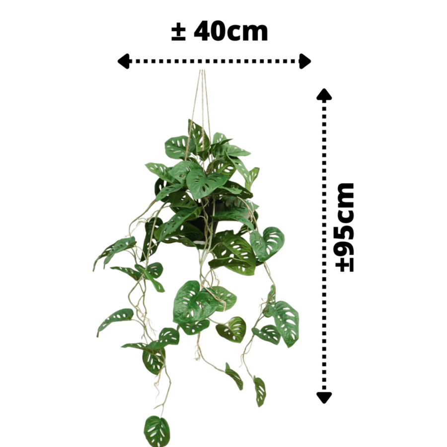 Monstera Monkey Bush Kunst Hangplant 95cm - Afbeelding 2