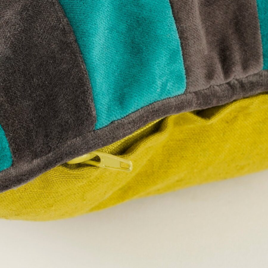 Clair Sierkussen - L55 x B35 x H10 cm - Katoenfluweel - Groen, Grijs - Afbeelding 3
