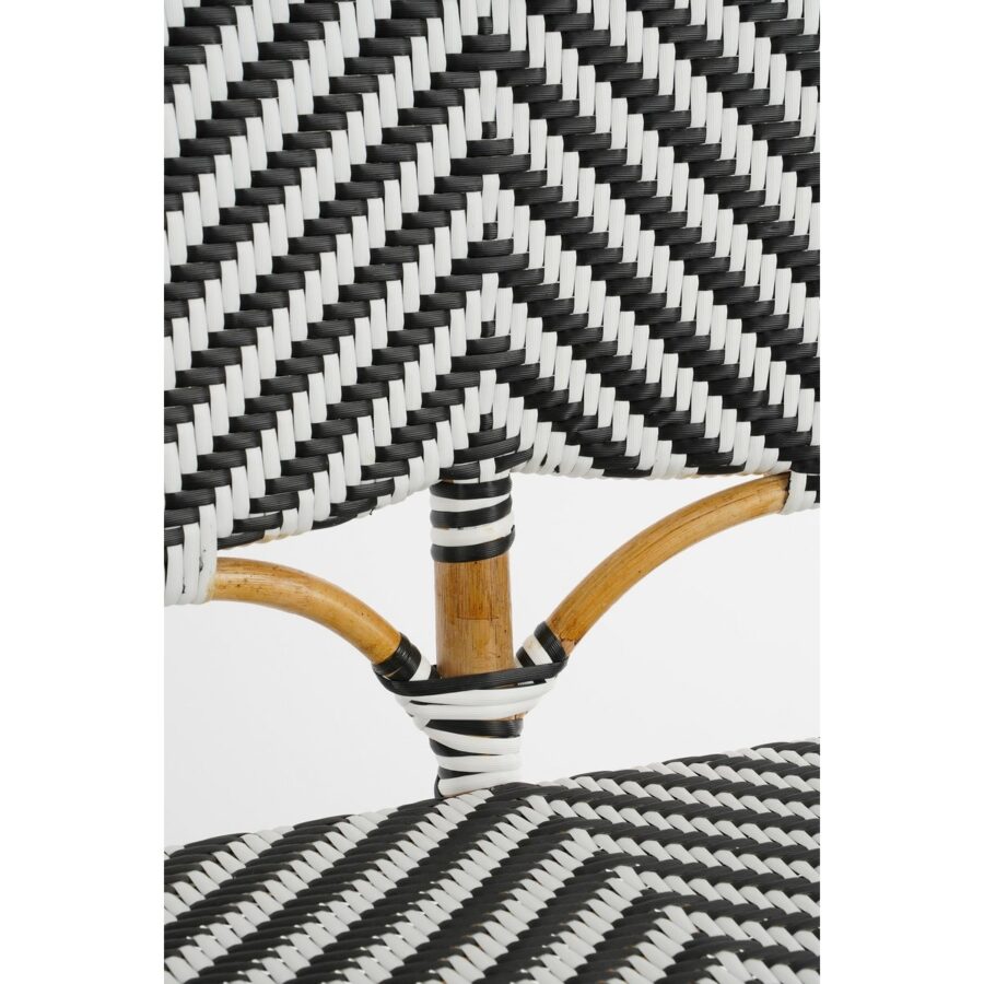Mandox Bank voor Buiten - L98 x B60 x H93 cm - Rotan - Zwart, Wit - Afbeelding 3