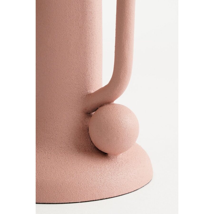 Ula Kandelaar - H12 x Ø8 cm - Metaal - Roze - Afbeelding 3