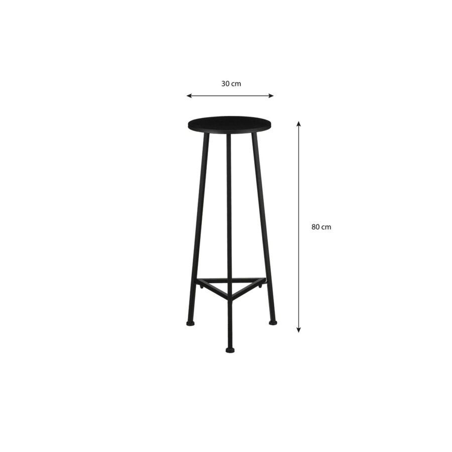 Adine Plantentafel - H80 x Ø30 cm - Metaal - Zwart - Afbeelding 4