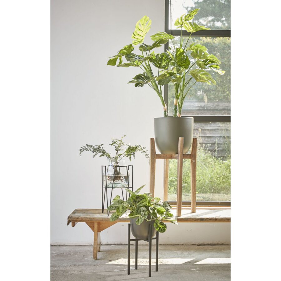 Blom Plantenstandaard - L25 x B25 x H38 cm - Metaal - Zwart - Afbeelding 8