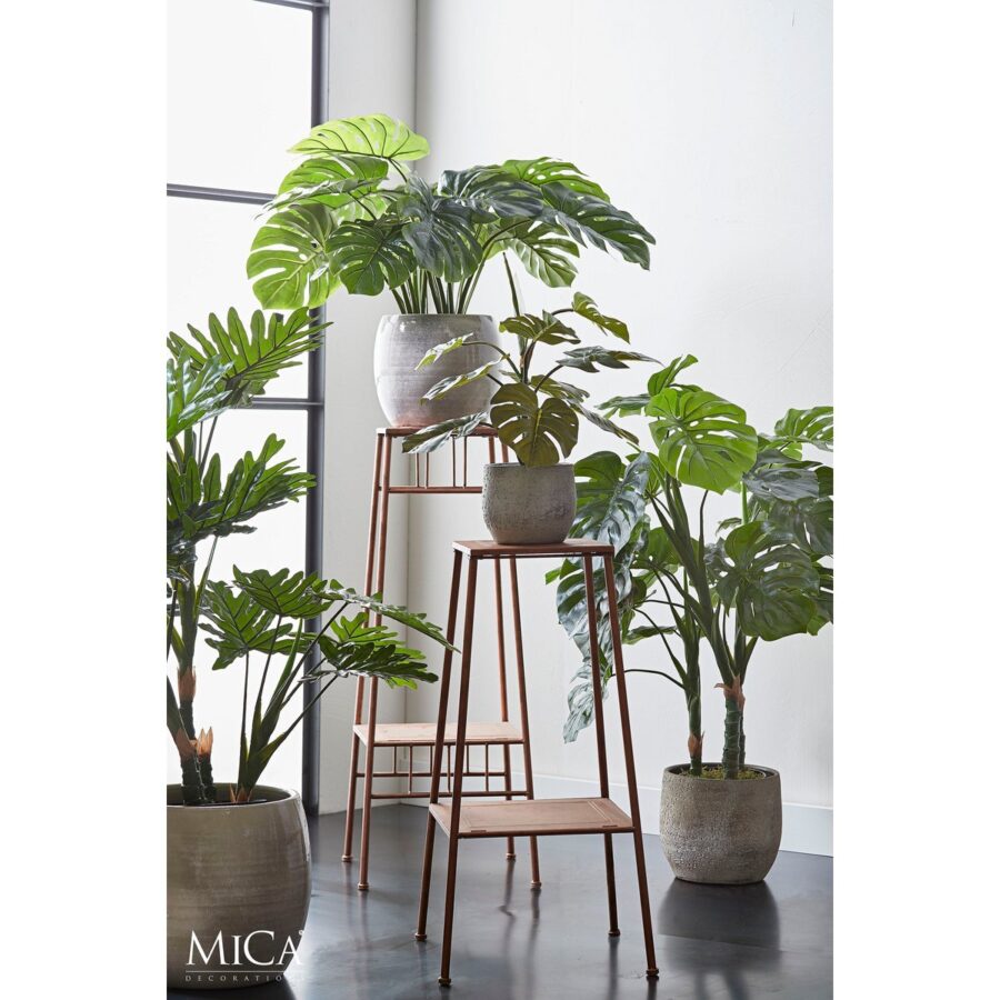 Monstera Kunstplant - H140 x Ø80 cm - Groen - Afbeelding 7