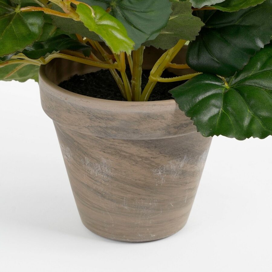Begonia Kunstplant in Bloempot Stan - H30 x Ø25 cm - Donkerroze - Afbeelding 3