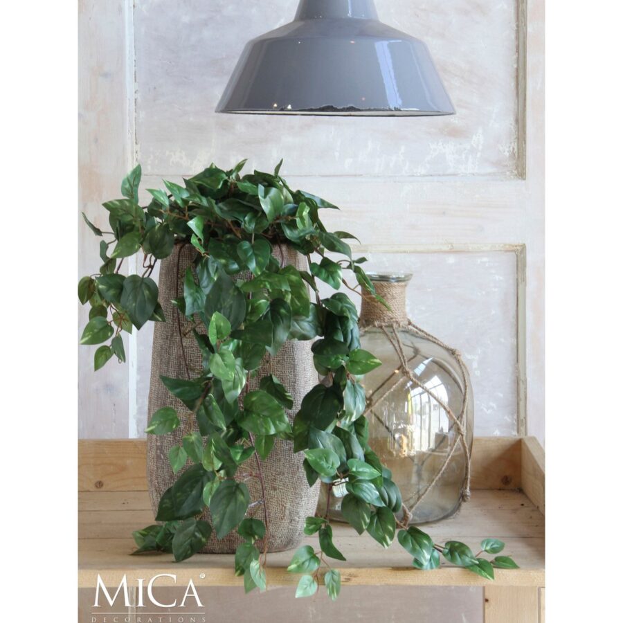 Scindapsus Kunst Hangplant - L15 x B30 x H80 cm - Groen - Afbeelding 5