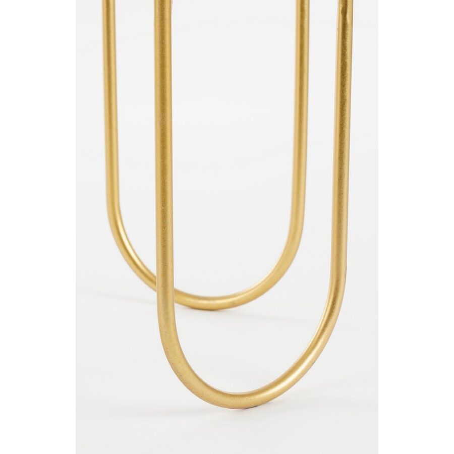 Donau Bloempot op Standaard - Set van 2 - Metaal - H45 x Ø23 cm - Lichtgeel, Goud - Afbeelding 4