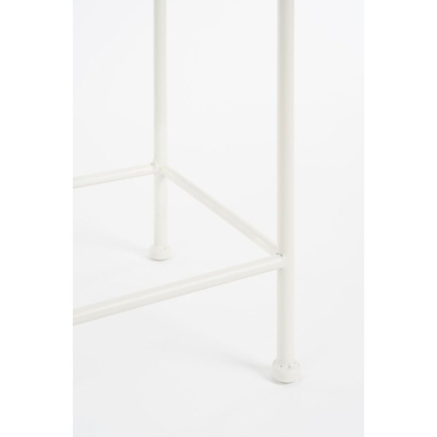 Odile Bijzettafel voor Buiten - Set van 3 - L28 x B28 x H67 cm - Metaal - Bruin, Wit - Afbeelding 4