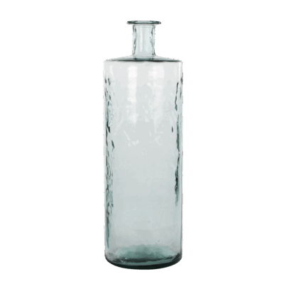 Guan Fles Vaas - H75 x Ø25 cm - Gerecycled Glas - Transparant
