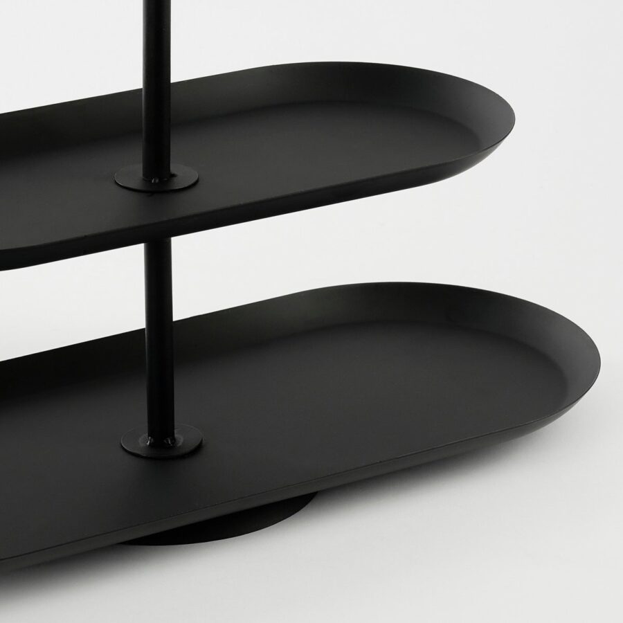Rama Etagere 2 Laags - L38 x B17 x H37 cm - Metaal - Zwart - Afbeelding 3