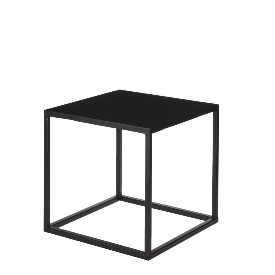 Goa Bijzettafel - Set van 2 - L35 x B35 x H33 cm - Metaal - Zwart - Afbeelding 6