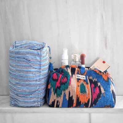 handgemaakte make-uptasje 'Ikat blauw'