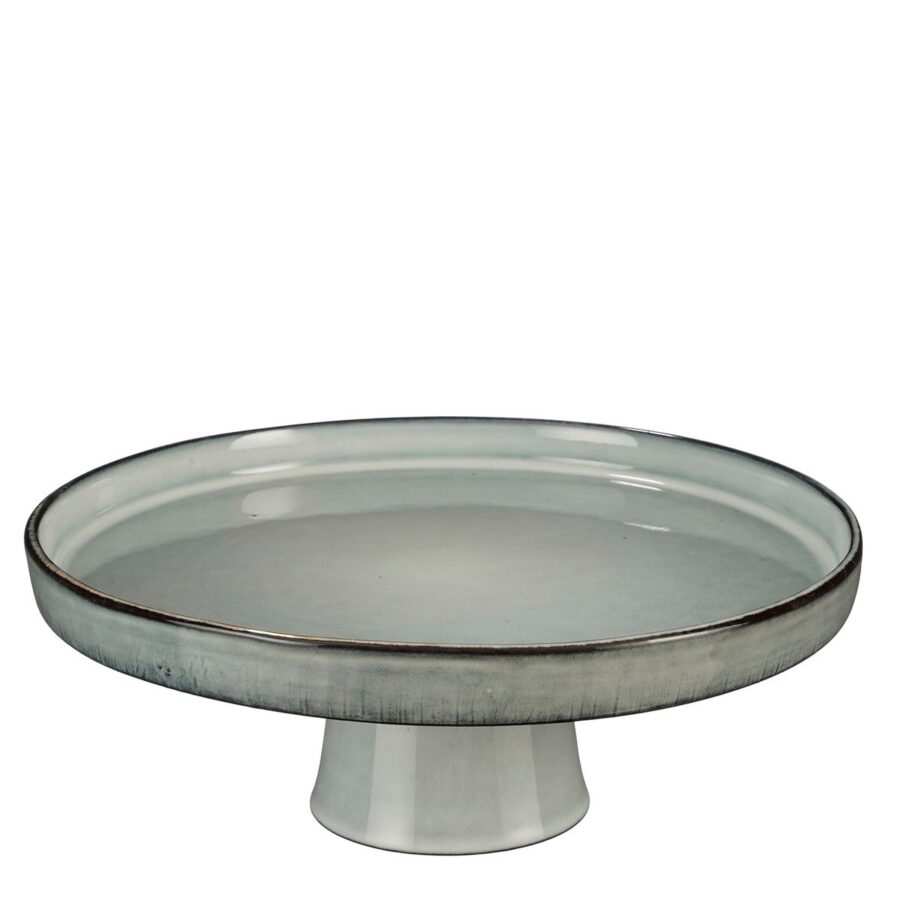 Racco Taartplateau - H11 x Ø28 cm - Steengoed - Lichtgrijs
