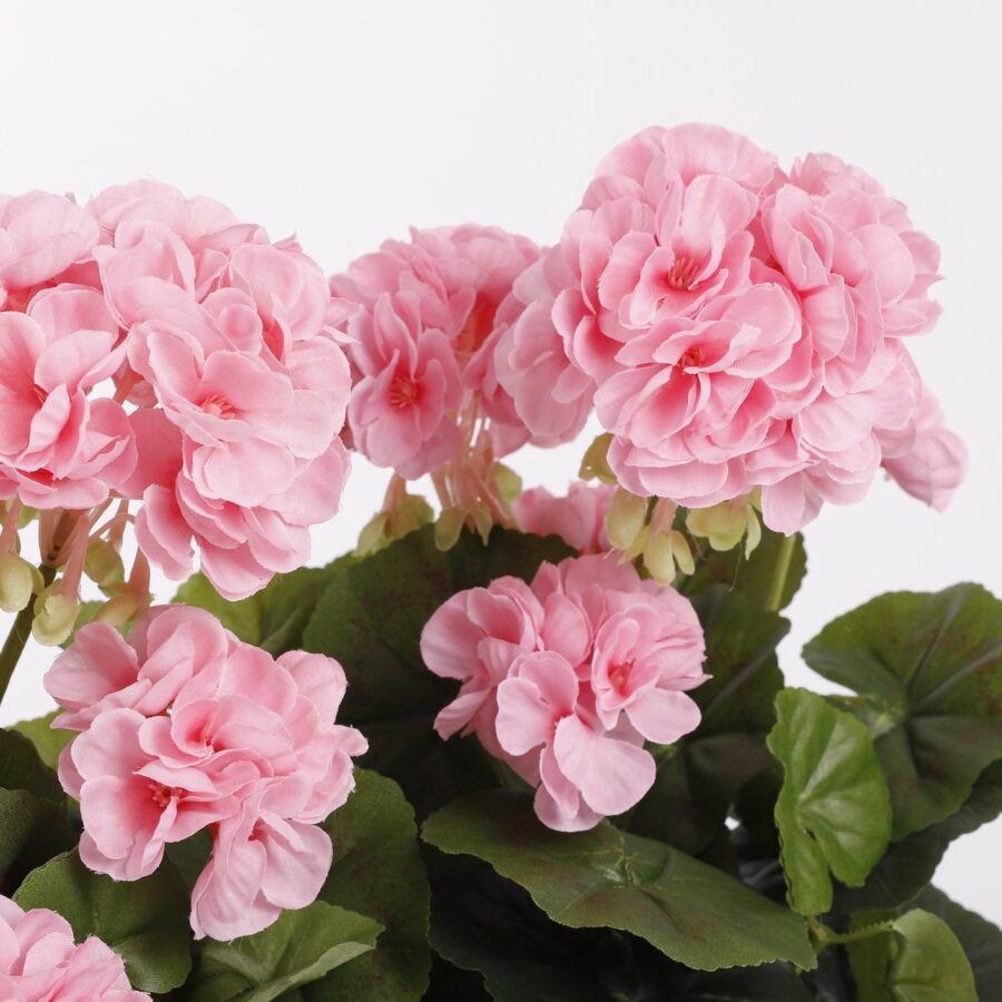 Geranium Kunstplant in Balkonbak - L29 x B13 x H40 cm - Roze - Afbeelding 2
