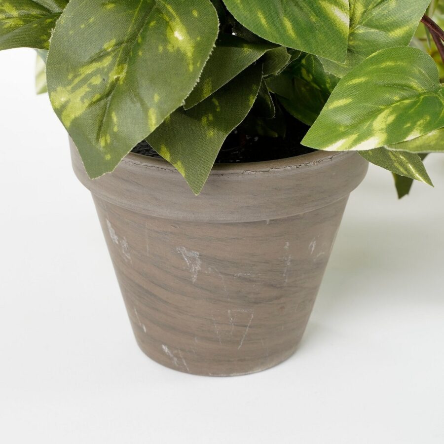 Scindapsus Kunst Hangplant in Bloempot Stan - H45 x Ø25 cm - Groen - Afbeelding 4