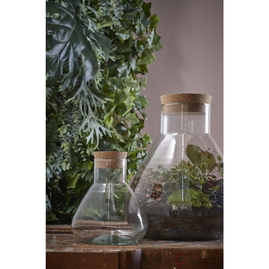 Emily Voorraadpot - H25 x Ø23 cm - Gerecycled Glas - Transparant - Afbeelding 6