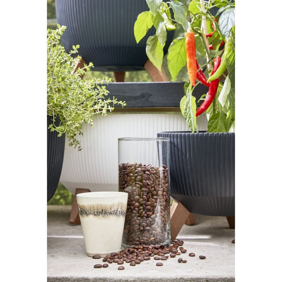 Doppio Bloempot op Poten - H22 x Ø47 cm - Gerecycled Plastic - FSC Mix - Zwart - Afbeelding 7