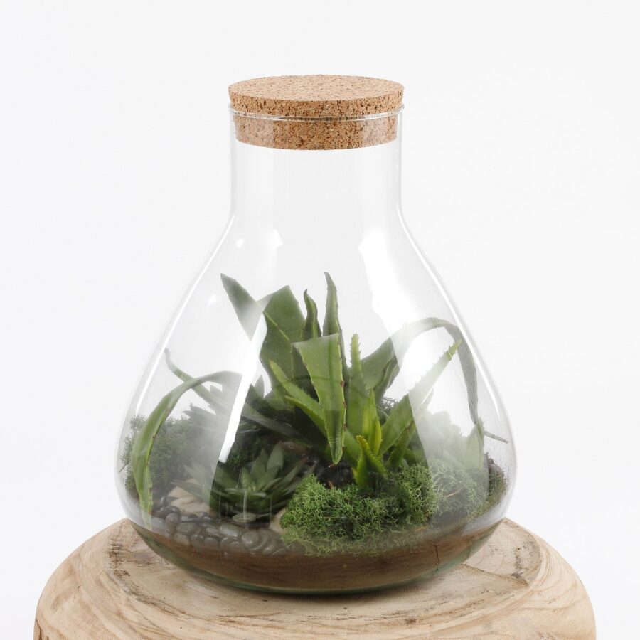 Emily Voorraadpot - H25 x Ø23 cm - Gerecycled Glas - Transparant - Afbeelding 4