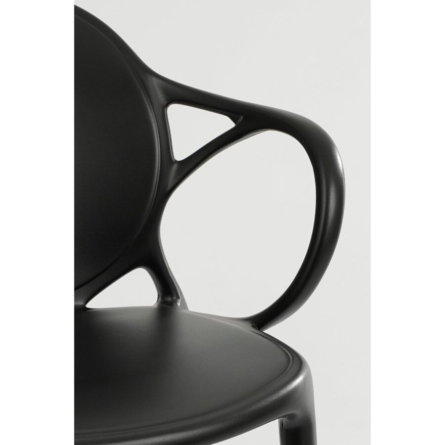 Nebraska Tuinstoel - L56 x B57 x H80 cm - Polypropyleen - Zwart - Afbeelding 2