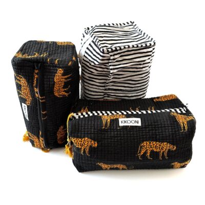 Handgemaakte make-uptasje "Black Leopard"