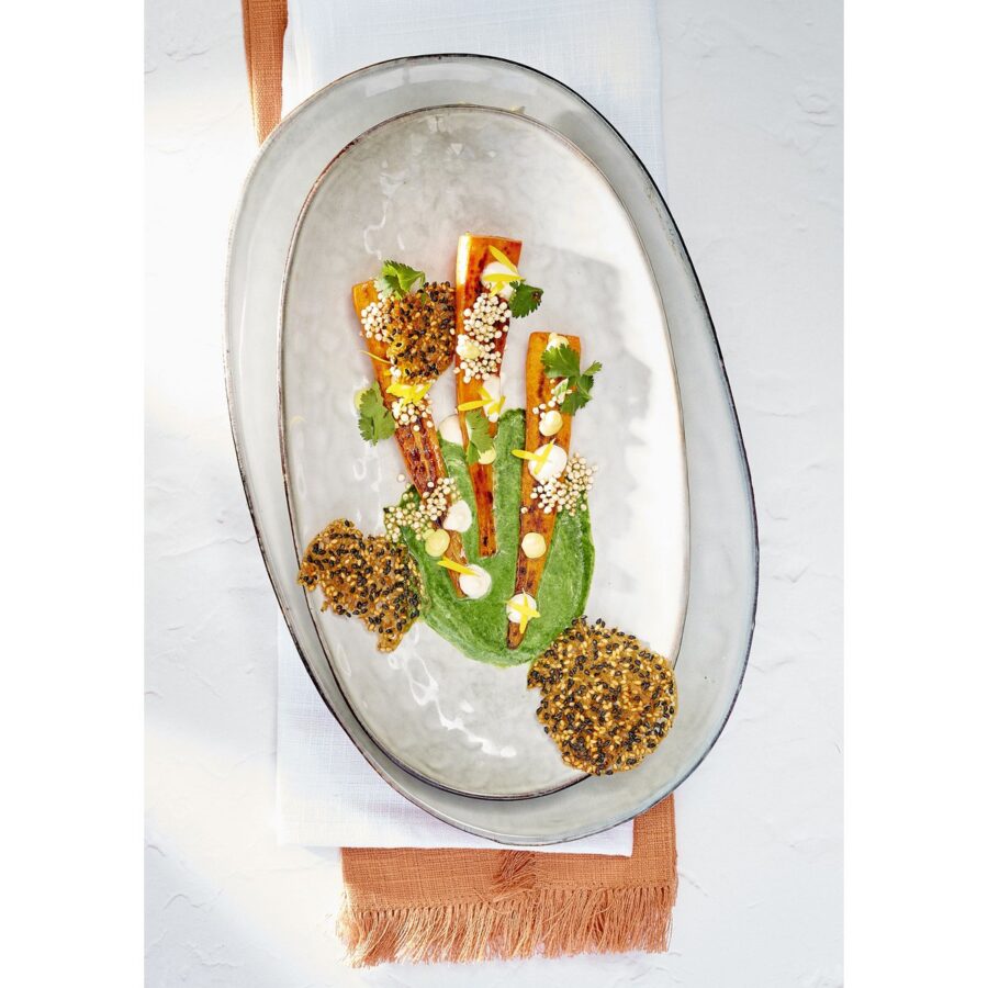 Tabo Ovaal Bord - L36 x B22 x H5 cm - Grijs - Afbeelding 3
