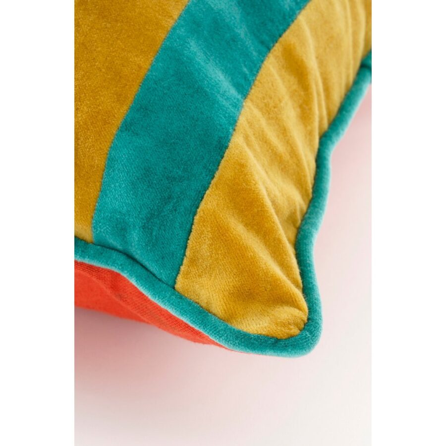 Clair Sierkussen - L45 x B45 x H10 cm - Katoenfluweel - Geel, Groen - Afbeelding 2