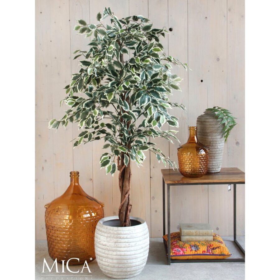 Ficus Kunstplant - H110 x Ø70 cm - Groen Bont - Afbeelding 6