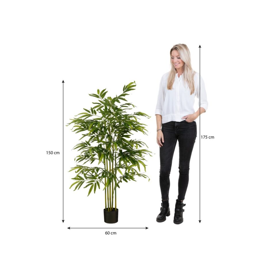 Bamboe Kunstplant in Pot - H150 x Ø60 cm - Groen - Afbeelding 5