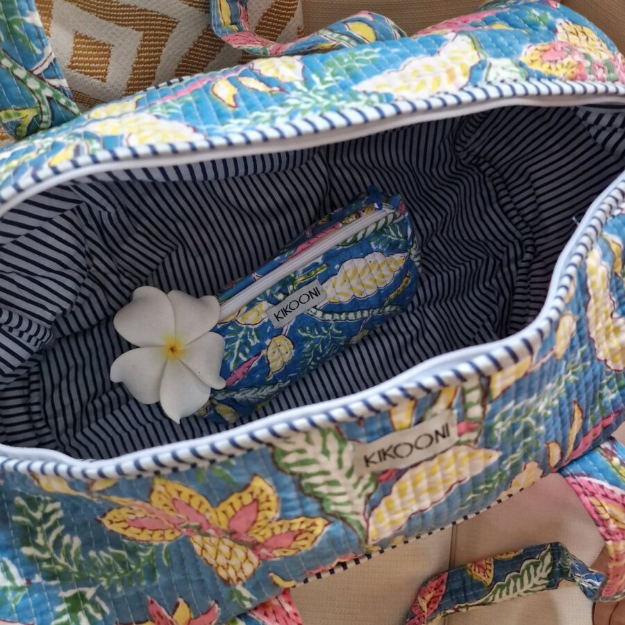 Handgemaakte katoenen tas 'Exotische tuin' - Afbeelding 2