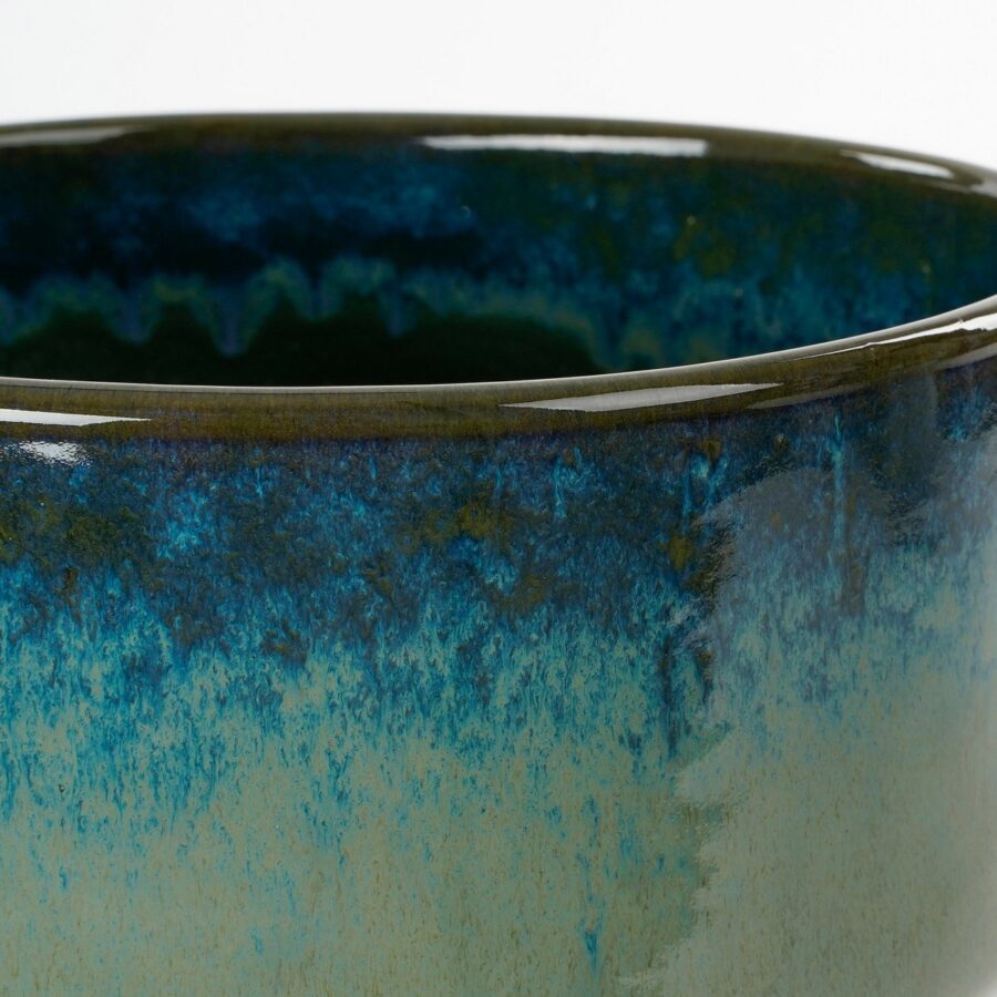 Aster Bloempot - H23 x Ø26 cm - Stoneware - Groen - Afbeelding 2