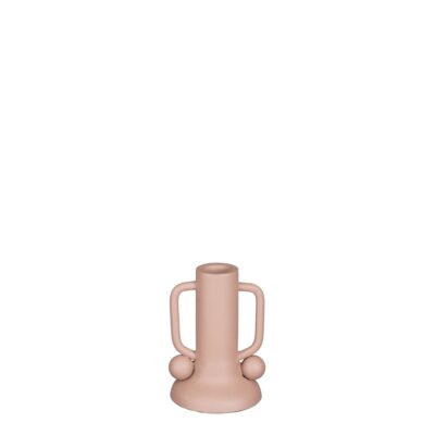 Ula Kandelaar - H12 x Ø8 cm - Metaal - Roze