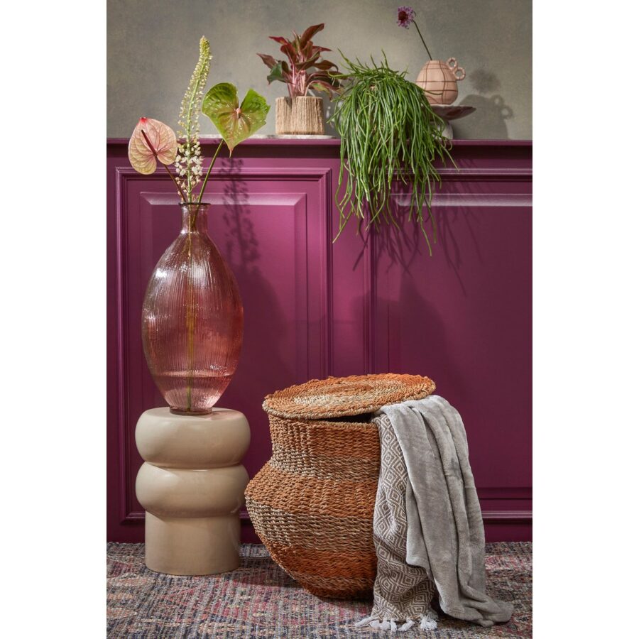 Tacoma Opbergmand met Deksel - H48 x Ø55 cm - Jute - Geel - Afbeelding 6