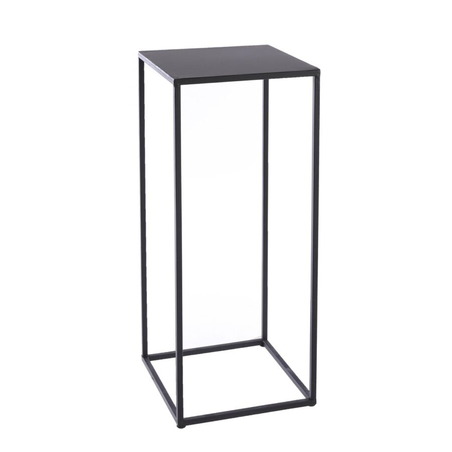 Quinty Bijzettafel - Set van 3 - L30 x B30 x H70 cm - Metaal - Zwart - Afbeelding 2