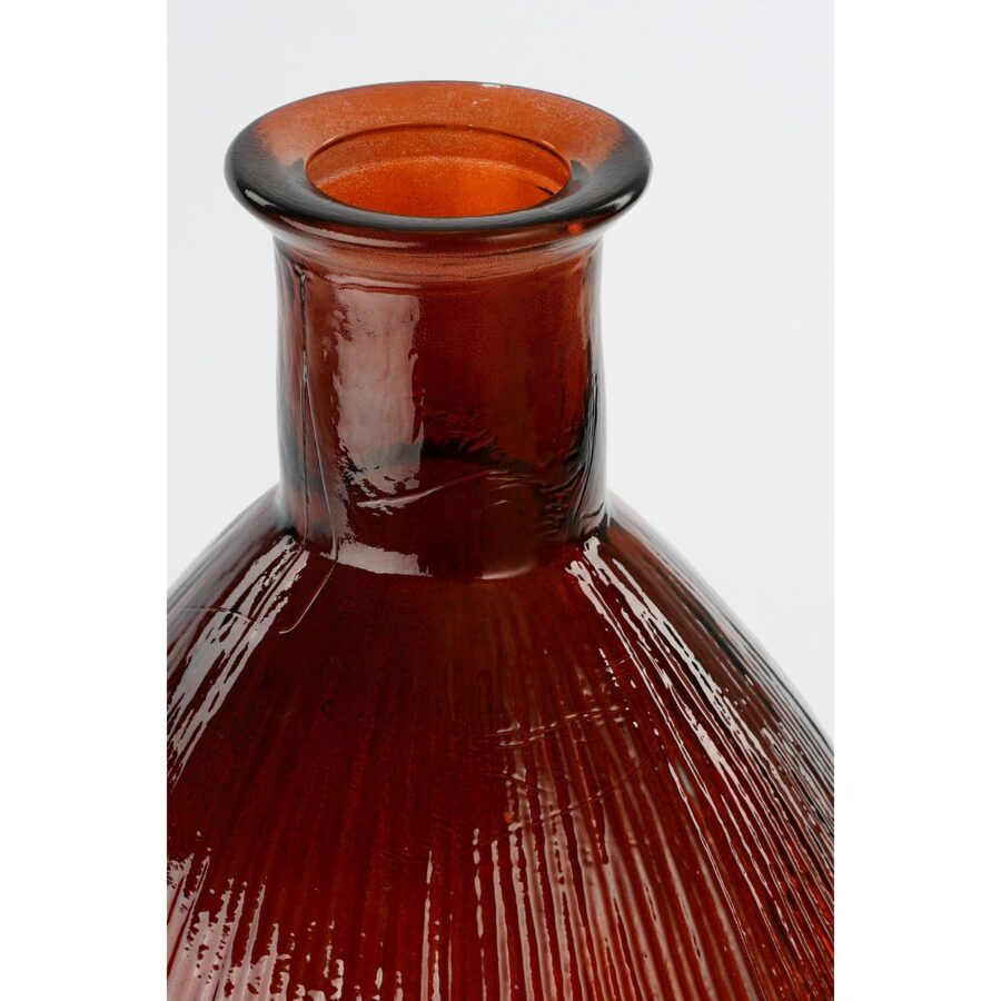Firenza Fles Vaas - H59 x Ø29 cm - Gerecycled Glas - Donkerbruin - Afbeelding 2
