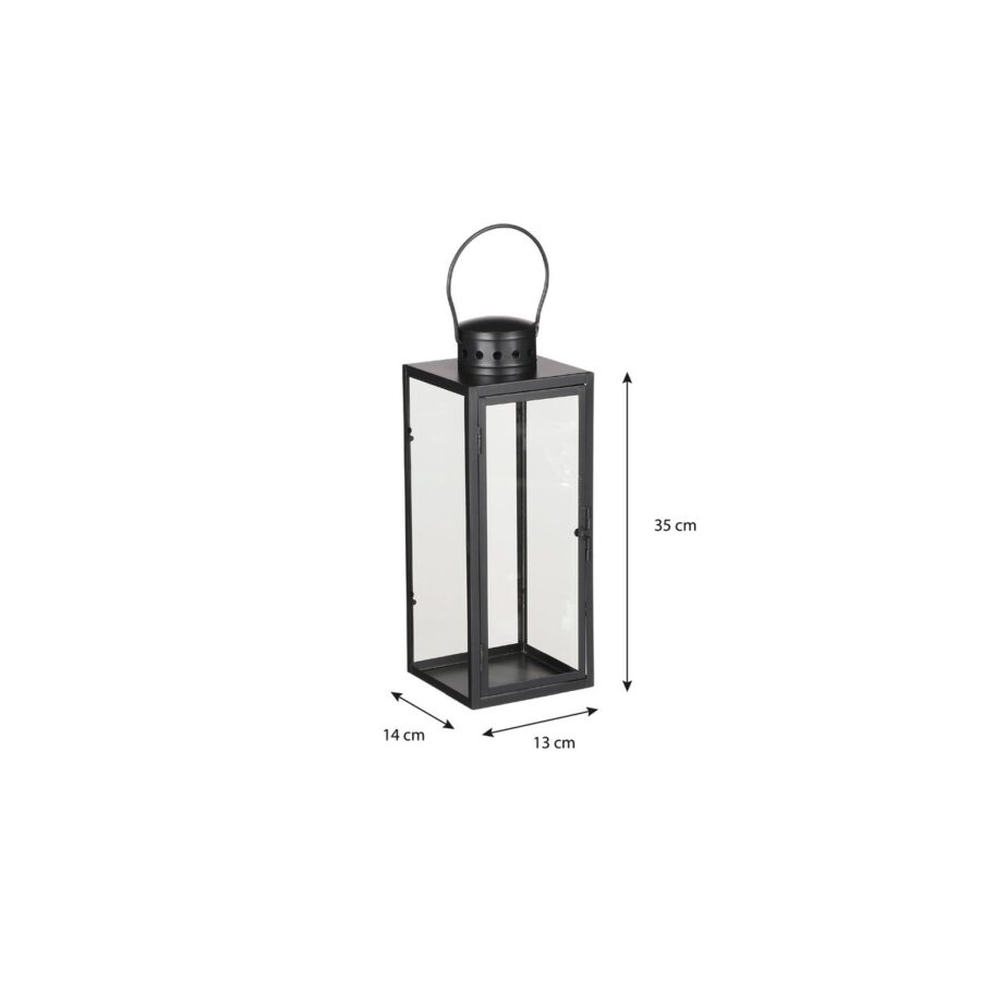 Arzilla Lantaarn - L14 x B13 x H35 cm - Zwart - Afbeelding 3