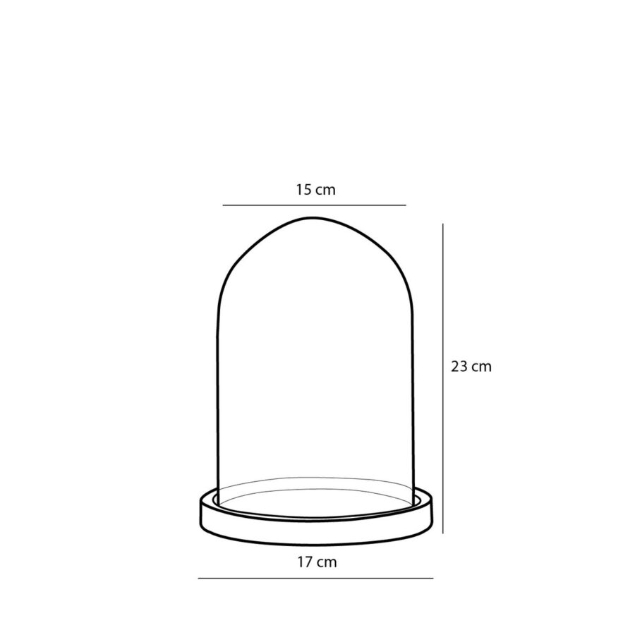 Hella Glazen Stolp - H23 x Ø17 cm - Transparant, Zwart - Afbeelding 4