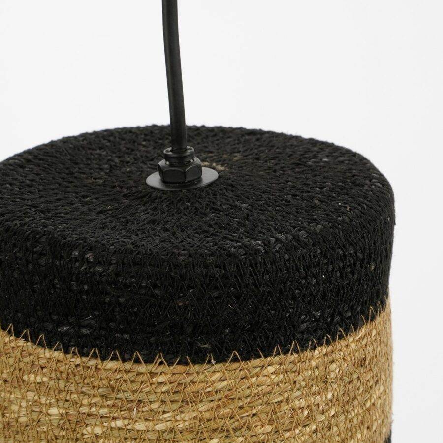 Jinx Hanglamp - H30 x Ø15 cm - Jute - Zwart - Afbeelding 2