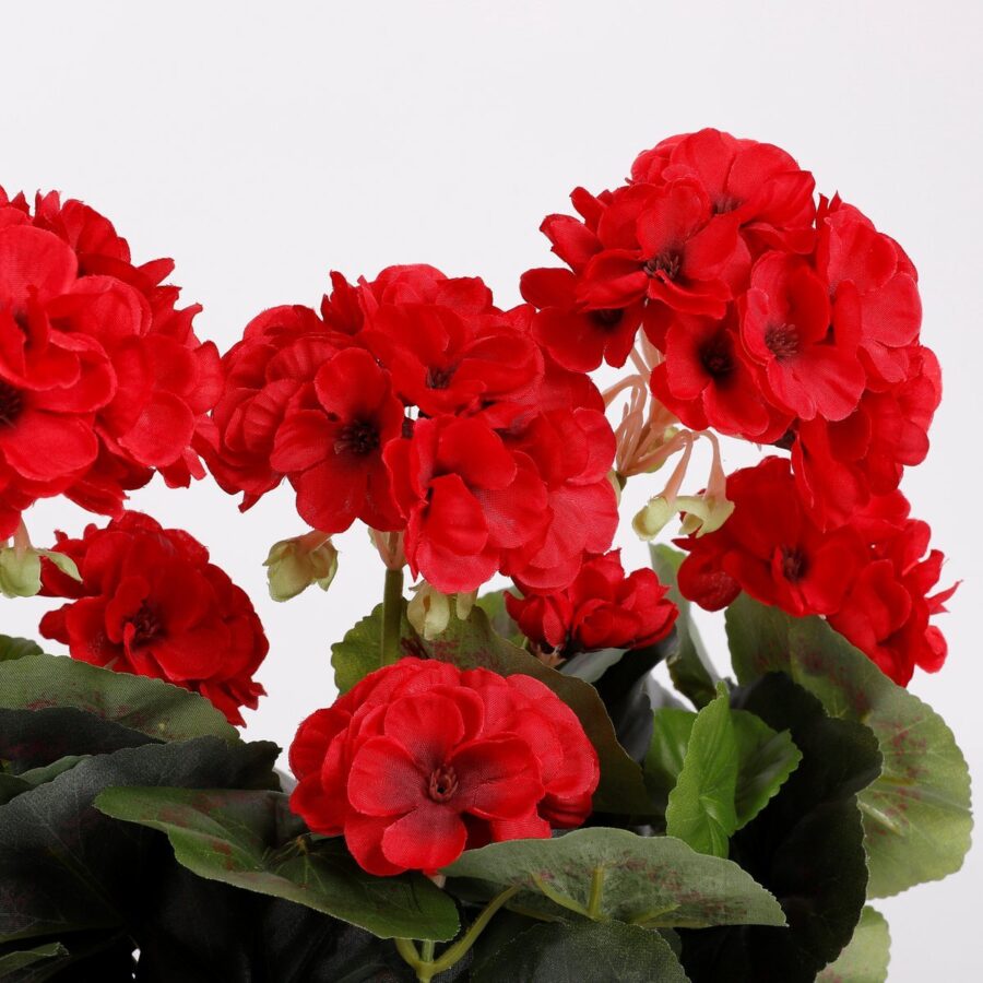 Geranium Kunstplant in Balkonbak - L29 x B13 x H40 cm - Rood - Afbeelding 2