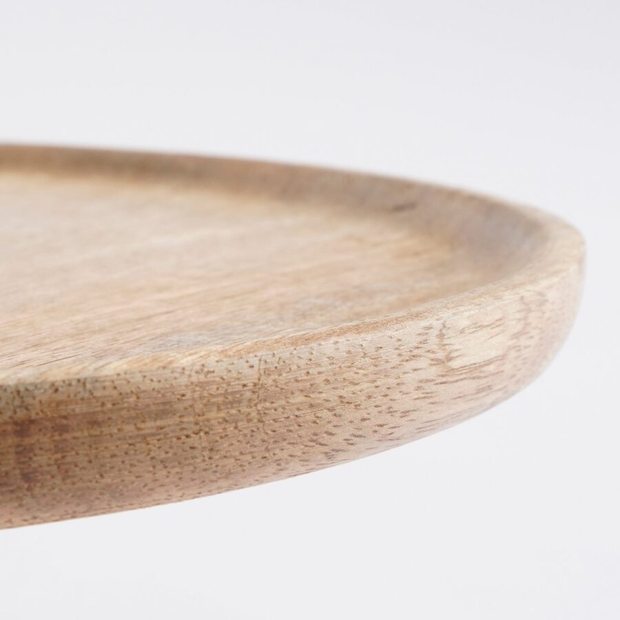 Tallo Taartplateau - H10 x Ø30 cm - 100% FSC Mangohout - Lichtbruin - Afbeelding 2