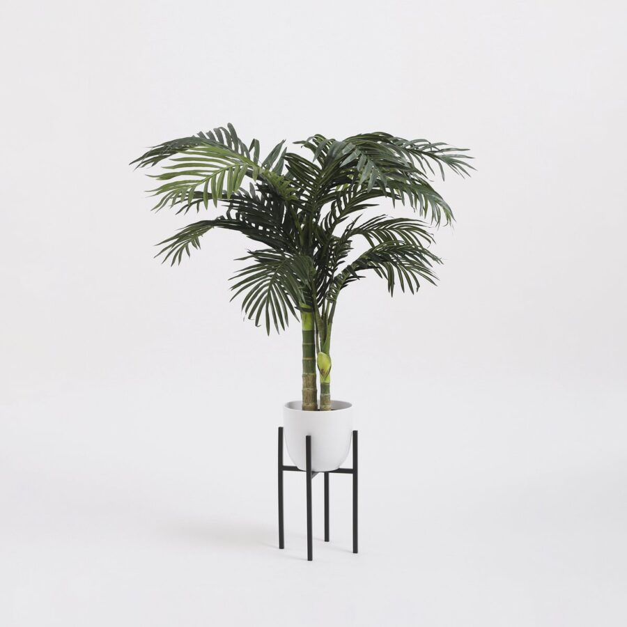 Ascot Plantenstandaard - L21 x B21 x H35 cm - Metaal - Zwart - Afbeelding 2