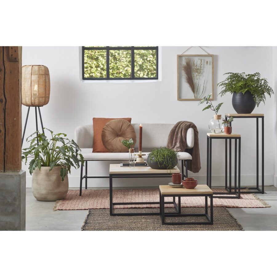 Oskar Plantentafel - L30 x B30 x H62 cm - Hout, Metaal - Zwart - Afbeelding 6