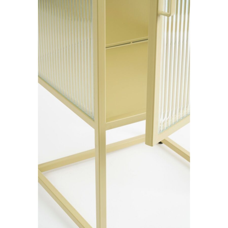 Clifton Opbergkast met Deuren - L38 x B35 x H90 cm - Metaal - Beige - Afbeelding 5