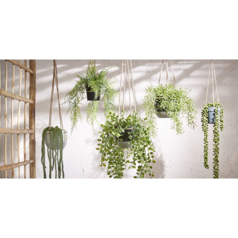 Ficus Kunst Hangplant in Pot - H46 x Ø20 cm - Groen - Afbeelding 7