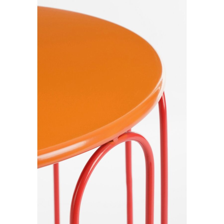 Dione Bijzettafel - Set van 2 - H40 x Ø46 cm - Metaal - Oranje - Afbeelding 2