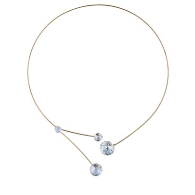 Forever Floating Crystals Necklace - Crystal Gold
