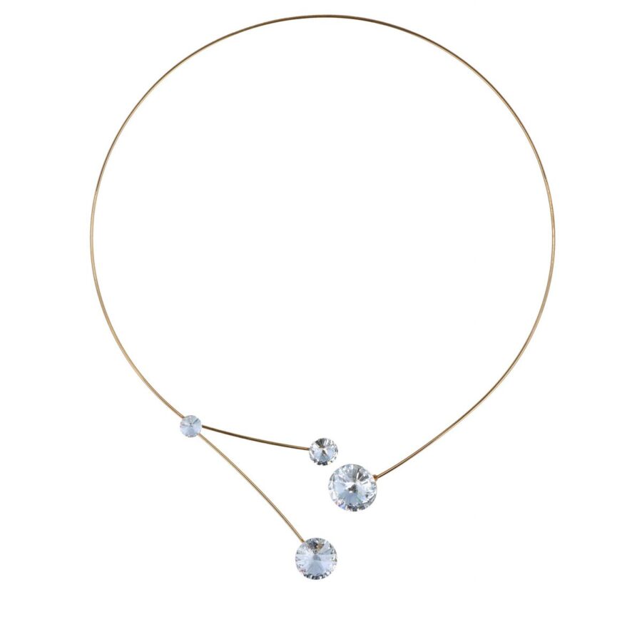Forever Floating Crystals Necklace - Crystal Gold