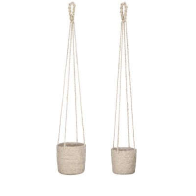 Atlantic Plantenmand - Set van 2 - H16 x Ø16 cm - Crème