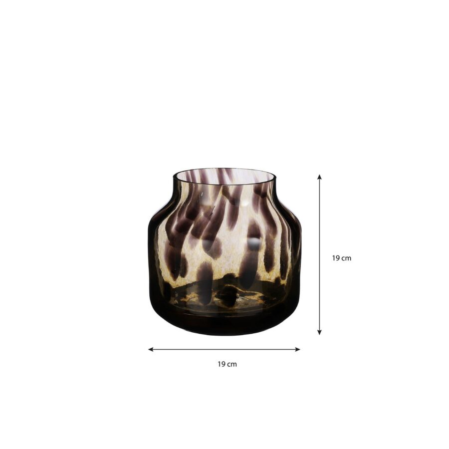 Pantera Vaas - H19 x Ø19 cm - Bruin - Afbeelding 5