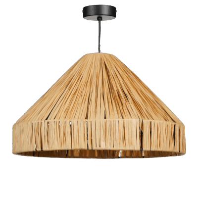 Elisa Hanglamp - H24 x Ø40 cm - Raffia - Lichtbruin